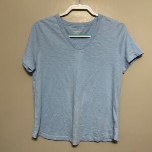 Vineyard Vines Women's T-Shirt XL Light Blue Cotton Casual Short Sleeve V Neck